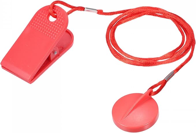 uxcell Fitness Magnet Key, 32mm Dia. Shell, 28mm Dia. Magnet, Universal Safety Lock for Most Treadmill, Red