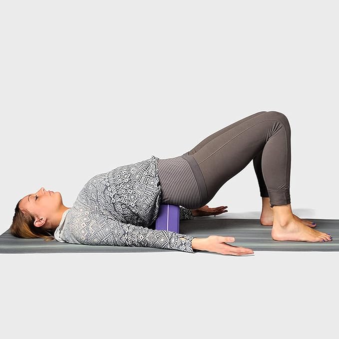 Hugger Mugger 4 in. Foam Yoga Block - Strong and Stable, Beveled Edges for Comfort, Most Favored Block Size, Helps with Alignment and Support in Many Poses