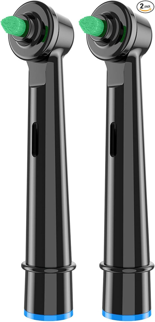 Black Interdental Replacement Brush Heads for Oral-B Electric Toothbrushes (Except The iO Series), 2-Pack, Ideal for Braces, Between Teeth, and Back Teeth Cleaning (2)