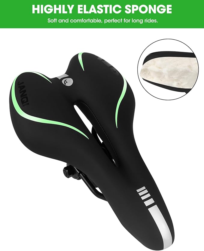 Comfortable Bike Seat for Men & Women, Waterproof Bicycle Seat, Breathable Mountain Bike Saddle, Gel Bicycle Saddle for MTB, BMX, Road Bike, City Bikes, Exercise Bikes