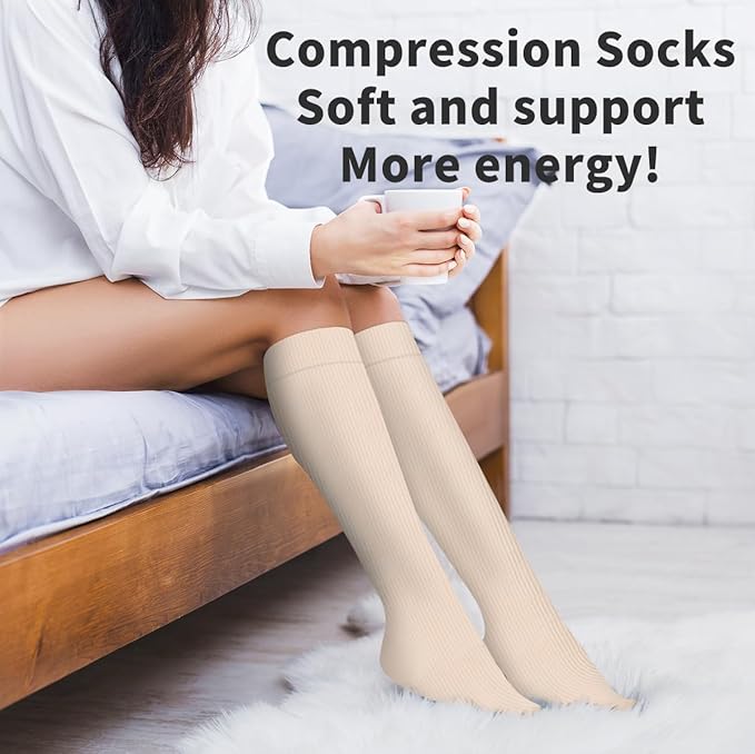 Copper Compression Socks for Women and Men(6 Pairs)-Best Support for Running, Athletic, Nursing, Travel