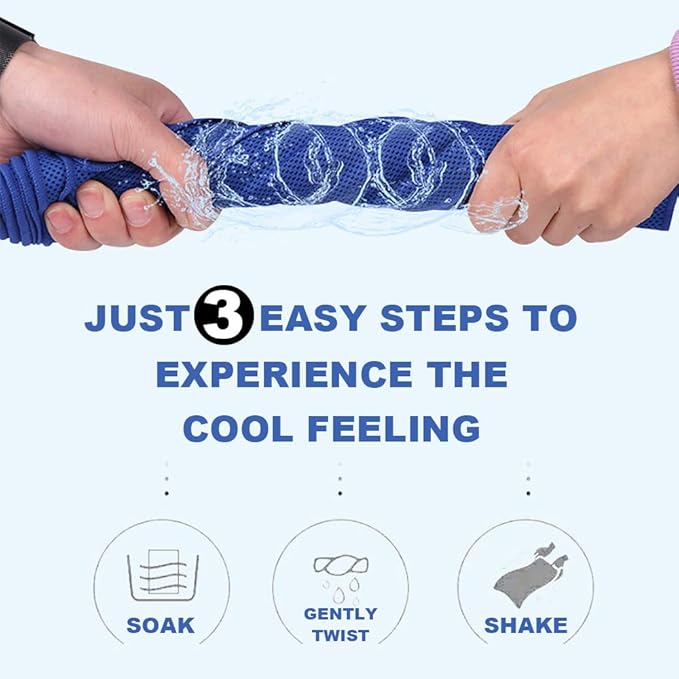 Peicees 20Pcs 40x12'' Microfiber Neck Cooling Towels Sports Sweat Towels Headband for Travel Beach Swimming Camping Climbing Gym Yoga Workout Backpacking, Quick Dry Super Absorbent Compact Lightweight