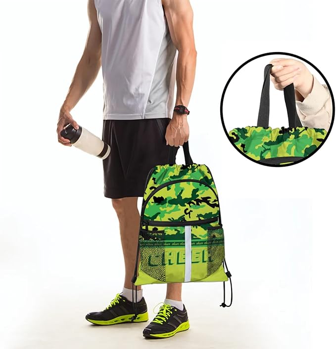 Cheerleader Drawstring Backpack,Waterproof Sports Gym Bag with Shoes Compartment and Bottle Holder,Travel Tote Bags for Beach,Swimming,Yoga Gifts