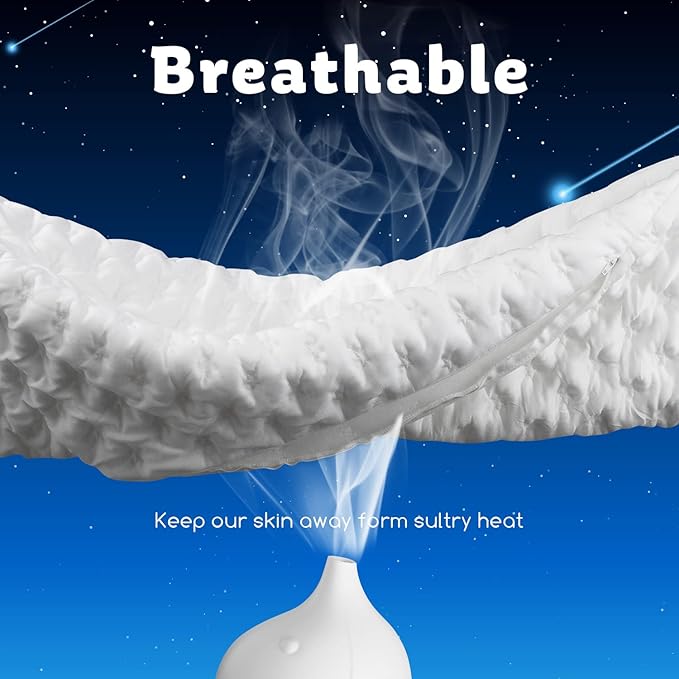 Cooling Side Sleeper Pillow for Neck and Shoulder Pain, Luxury Shredded Memory Foam Curved Bed Pillows for Sleeping Set of 2- Adjustable Queen Size- Washable Cover Crescent White