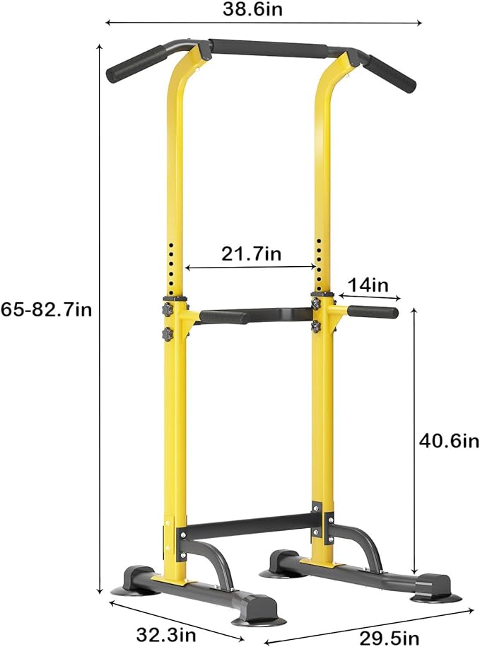 SogesPower Power Tower Dip Station Pull Up Bar for Home Gym Adjustable Height Strength Training Workout Equipment,Pull Up Bar Station