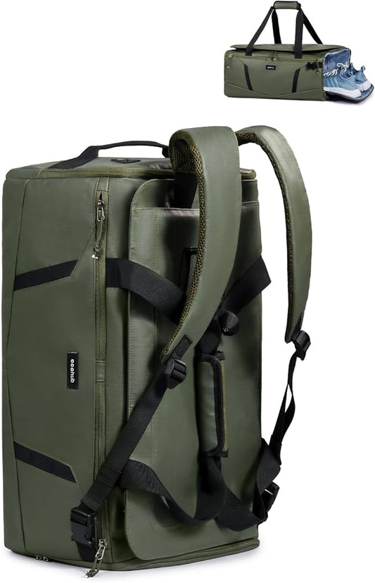 ECOHUB 40L Gym Bag for Women Men Water Resistant Sports Duffle Bag with Shoes Compartment& Wet Pocket, Travel Weekender Camping Backpack