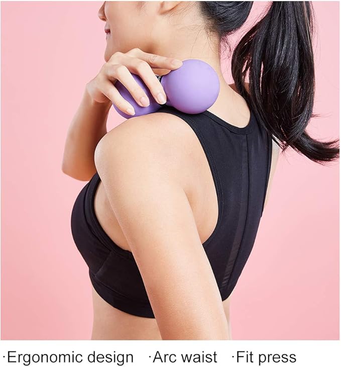 Double Lacrosse Massage Ball for Myofascial Release, SGS Certification, Massage Deep Tissue for Waist Back Feet, Trigger Point Therapy, Muscle Knots, Peanut Massage Ball for Muscle Pain