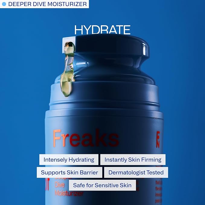 Freak Trio Bundle | Deeper Dive Moisturizer Serum, Peak Performance SPF 50 & Daily Defender SPF 30 | Natural Hydration & Sun Protection | Eco-Friendly, Reef-Safe, Cruelty-Free | All Skin Types