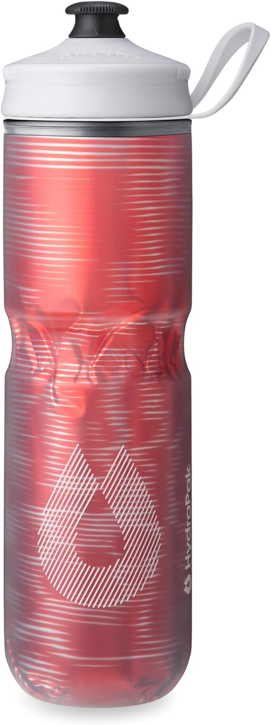 HydraPak | Polar Bottle - Polar Sport Insulated Water Bottle - BPA-Free, Sport & Bike Squeeze Bottle with Handle (Pulse Red, 700ml / 24oz)