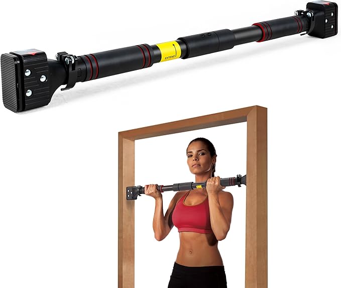 leikefitness Pull-Up Bar For Door Frame Chin Up Bar Upper Body Workout - Indoor Portable Training Pull-Up Bars - Adjustable 27.5"- 39" Width Locking Mechanism