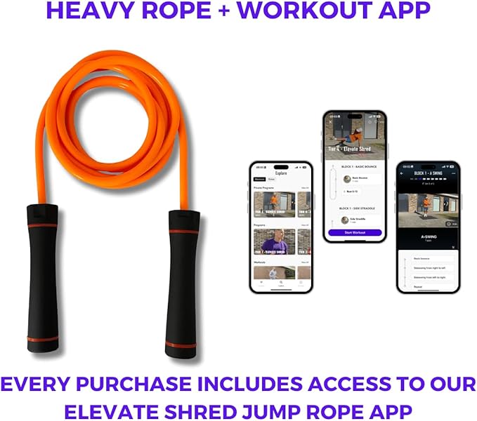 Elevate Gravity Heavy Rope - 3m, 10mm PVC - Boost Muscle, Cardio & Strength - Smooth Bearings - Ideal Indoor/Outdoor & Weight Loss.