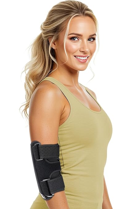 Elbow Splint Tendonitis l Tennis Elbow Brace | Cubital Tunnel Brace Support for Sleeping | Arm Support & Compression Sleeve Immobilizer for Ulnar Nerve Pain Relief | Women & Men (SMALL)