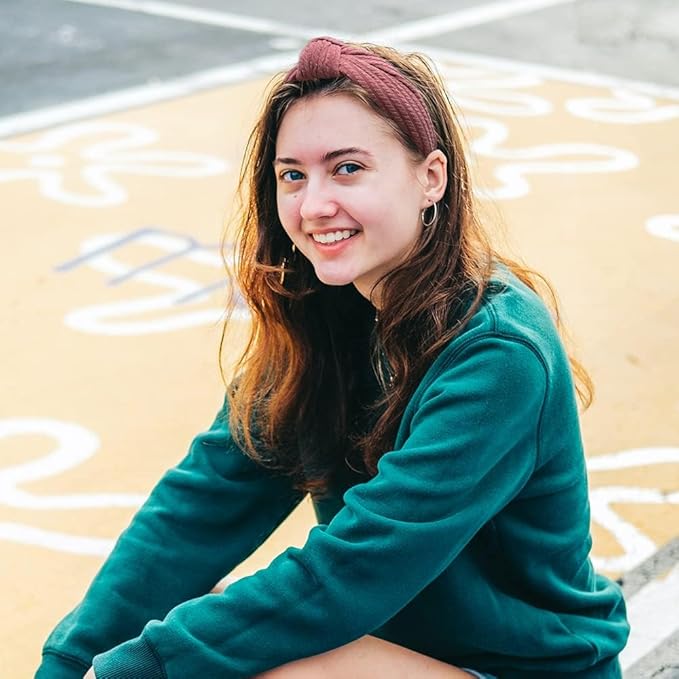 Madison Tyler Headbands for Women | Fashion Boho Top Knotted With Rhinestones Elastic Workout Hairbands | Outdoor and Party Non Slip (Light Purple)