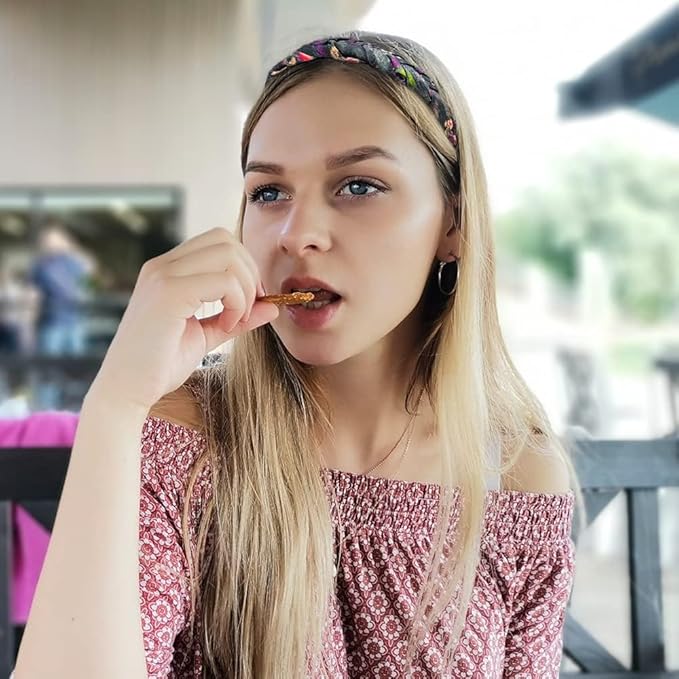 Madison Tyler Boho Headbands - Top Knot With Rhinestones, Non Slip for Outdoor & Party (Purple & Black)