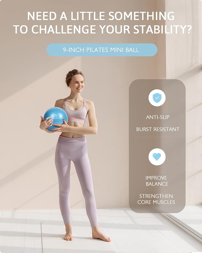 LIONSCOOL Pilates Ring Set – 14" Anti-Deformation Magic Circle with Padded Handles, Mini Ball, Resistance Bands, Guide & Bag