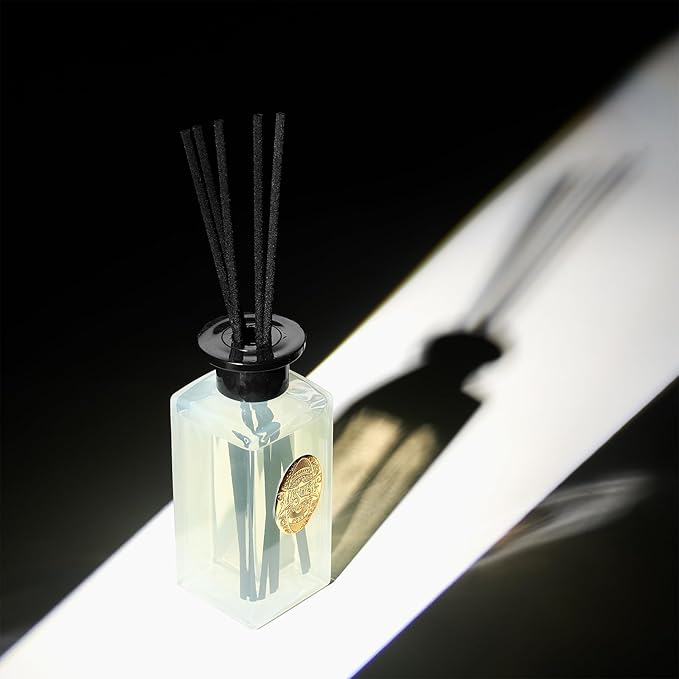 M&SENSE 6.3 oz Large Reed Diffuser Set | Creamy Vanilla Scent Oil Diffuser with Sticks | Hotel Collection Non-Toxic Essential Oil |for Bedroom Bathroom Living Room