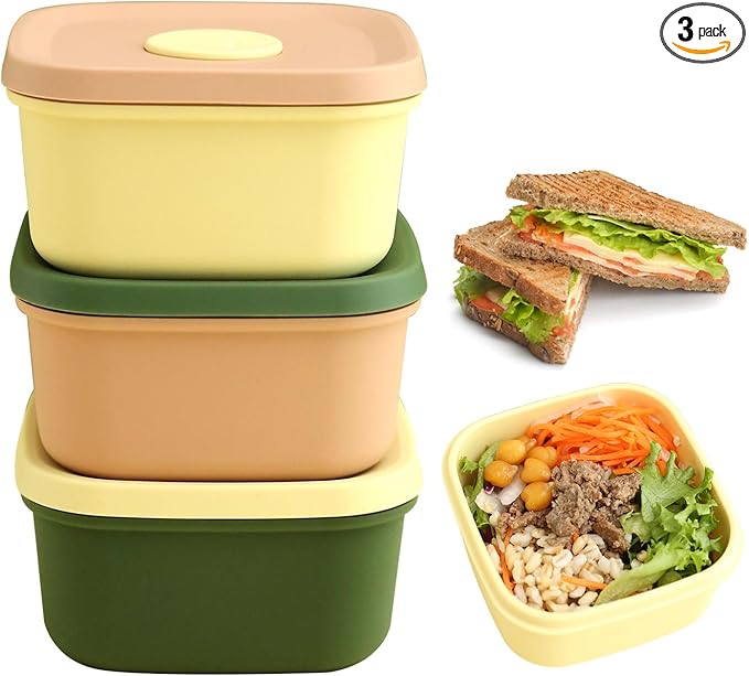K Silicone Food Containers,10.1oz 300ml 3Pcs 1SET, BPA Free Premium Silicone with Steamhole Lid, Dishwasher,Microwave and Freezer Safe,Semi-persistent Use,Food Grade, FDA