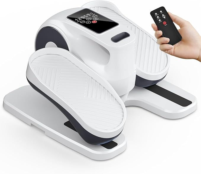 Under Desk Elliptical Machine, Electric Ellipse Leg Exerciser as Seen on TV for Seniors, Seated Pedal Exerciser with Remote Control & 12 Adjustable Speed for Home Office