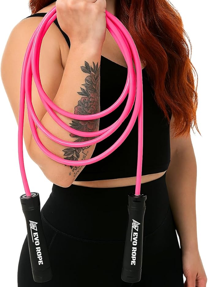 Evo Rope | 1.1LB Weighted Jump Rope for Women & Men – Adjustable 10mm Heavy PVC Skipping Rope for Fitness, Ideal for High-Intensity Training, MMA, Boxing, CrossFit, Weight-loss Workouts