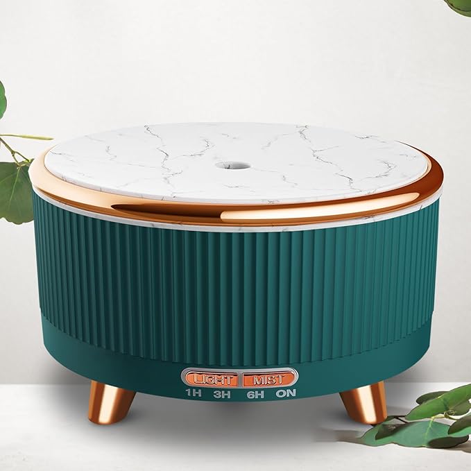 Essential Oil Diffusers for Home 500ml,Aromatherapy Diffusers for Essential Oils Large Room with 7 Colors Lights & 3 Mist Mode Waterless Auto Off,Cool Mist Humidifiers for Decor，Green