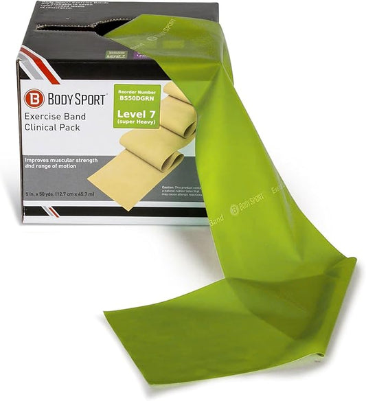 Body Sport Exercise Bands - Resistance Bands in 50 yard Rolls for Fitness, Stretching, or Physical Therapy