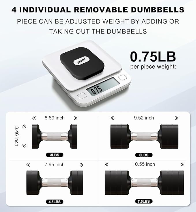 15LB 20LB 40LB 50LB Adjustable Dumbbell Set Free Weights Dumbbells Set for Women Men Hand Weights Sets Adjust Dumbbell Weight Sets for Home Gym Exercise Workout Strength Training Equipments