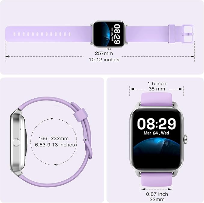 Fitpolo Smart Watches for Women Men, Alexa Built-in 1.8" Fitness Tracker Watch for Android iOS, Waterproof Activity Trackers with 100 Sports, GPS via Phone, Heart Rate Sleep SpO2 Monitor - Purple