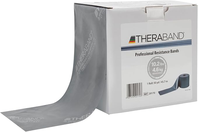 THERABAND Resistance Band, Black, Special Heavy, 50-Yard Roll, Latex Elastic Band for Exercise