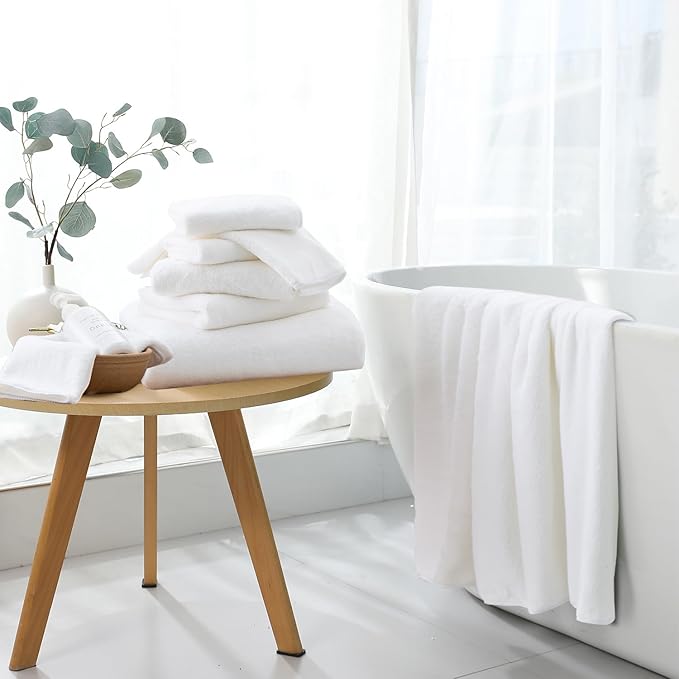 Extra Large Bath Sheet 4 Piece (35"x70")-Ultra Soft Oversized Bath Towel,Bath Sheet Set for Bathroom Hotel,Plush Highly Absorbent Quick Dry Shower Towel Set for Adults,Bathroom Towel Set White