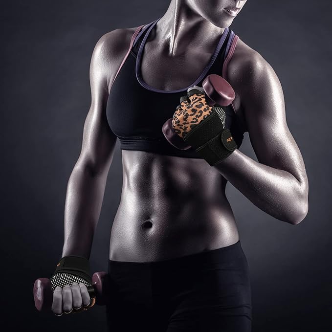 Workout Gloves with Wrist Wrap Support, Weight Lifting Gloves with Full Palm Protection & Extra Grip for Men Women Gym Exercise, Fitness, Weightlifting, Pull ups