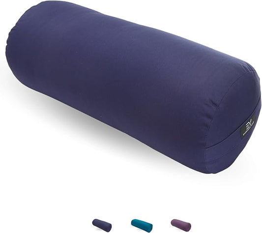 Everyday Yoga Premium Bolster, Meditation Pillow, Super Soft & Lightweight with Carry Handle - Firm Support for Restorative Yoga, Multi-color