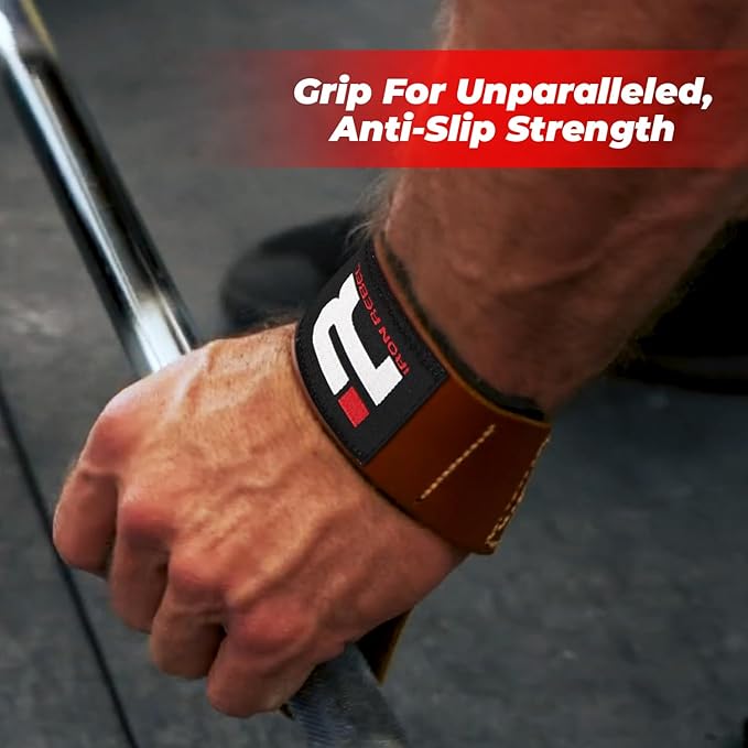 Iron Rebel Padded Leather Lifting Straps for Men & Women | Gym Weightlifting Straps | Comfortable Grips for Deadlifts, Training, Powerlifting, & Bodybuilding