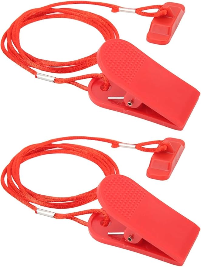 Treadmill Replacement Safety Key, 2PCS Universal Treadmill Magnet Safety Key,Running Machine Protection Key Rectangle Red