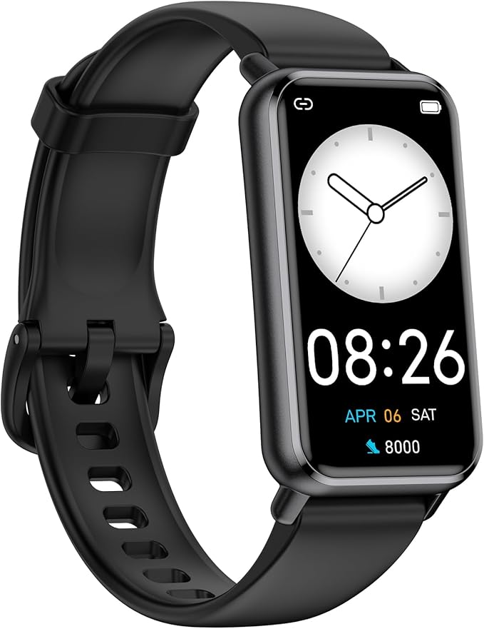 Long Battery Pedometer Watch 14 Days Battery Life, Slim Design No App/Phone Required Fitness Tracker, 50 Meters Waterproof Smart Watch, Heart Rate & Blood Oxygen Monitor Step Counter for Men Women