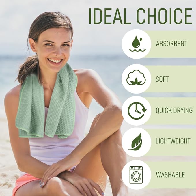 SUNLAND Microfiber Sports Workout Towels Fast Drying Fitness Sweat Towels for Men & Women Lightweight Multi-Purpose Gym Exercise Towel