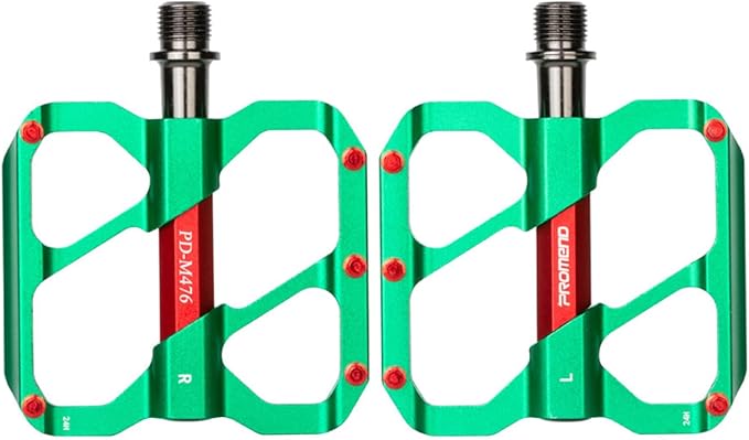 Bike Pedals - 3 Bearings Alloy Platform, Non-Slip 9/16" MTB Cycling Pedals (Durable Lightweight Design)