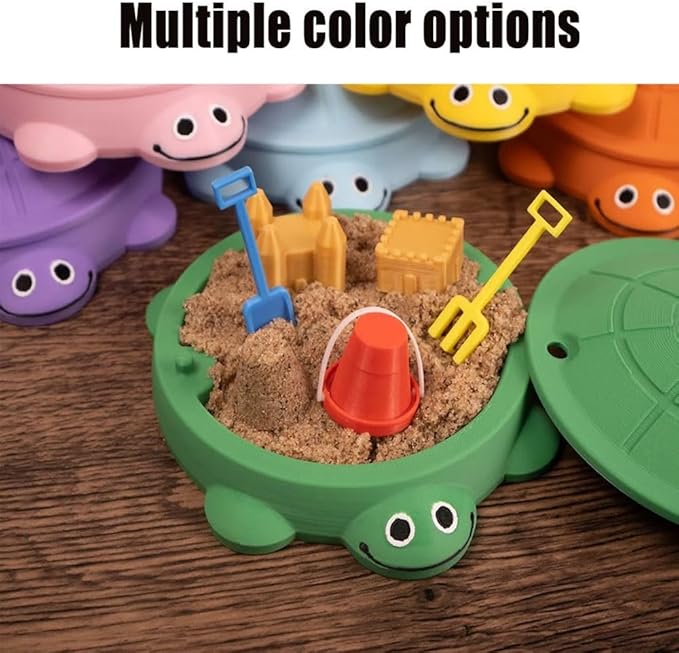 Mini Turtle Sandbox Desk Toy with Soft Sand and Small Tools, Premium Sand Garden for Desk Kit - Mini Zen Garden Kit Gifts Decor Desktop Accessories for Home, Office Stress Relief(Yellow,5.5in)