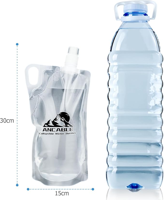 33oz Collapsible Water Bottles, 3-Pack Reusable Travel Foldable Water Bottles for Hiking Camping Running Bike, BPA-Free Water Bottle