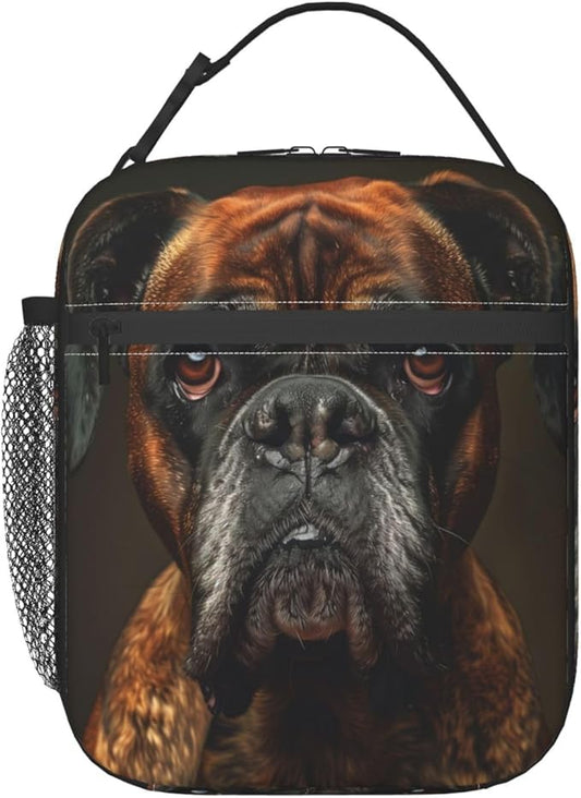 Boxer Dog Lunch Box for Women Men, Insulated Lunch Box Reusable Portable Lunch Bag Cooler Tote Waterproof Lunch Container for Office Picnic Work Travel