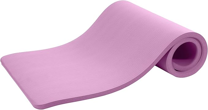 BalanceFrom 1-Inch Thick High-Density Exercise Yoga Mat, Non-Slip Workout Mat with Carry Strap for Men & Women, Ideal for Pilates, Stretching & Floor Exercises at Home or Gym, Multiple Color