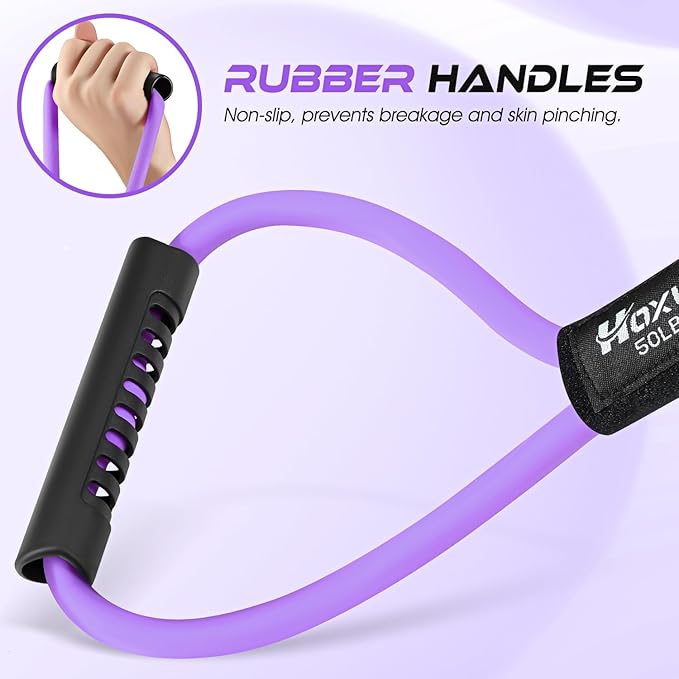 Figure 8 Resistance Band, Exercise Bands for Back, 8 Shaped Resistance Bands for Arms, Shoulder, Leg Stretching, Physical Therapy, Yoga, Pilates, Home Gym Workout Equipment for Women Men