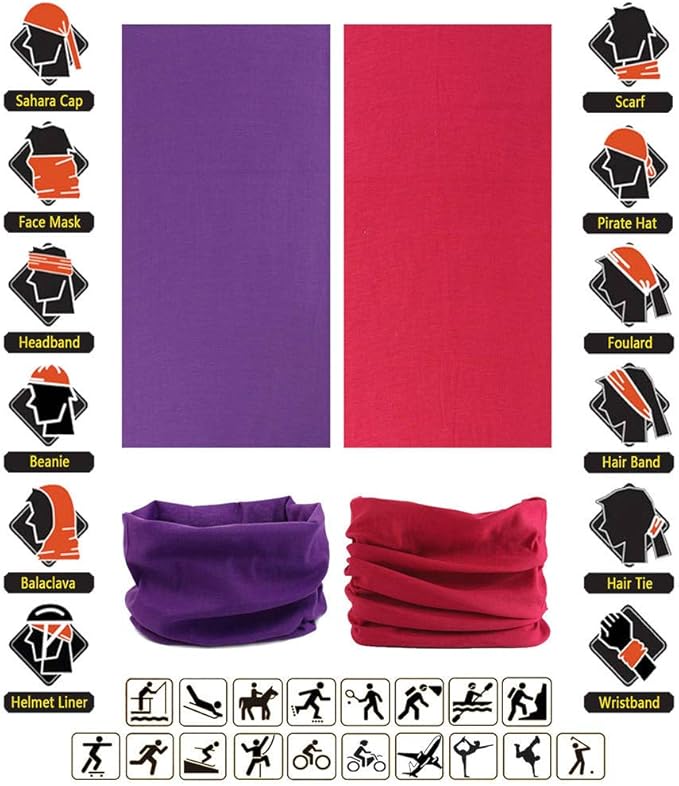 Headband Neck Gaiter Head Wrap Headwear Face Mask Magic Scarf Bandana for Men and Women