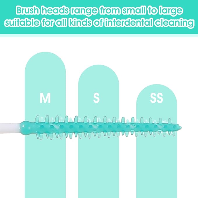 1440 Pieces Dual Purpose Toothpick, Dual-Use Interdental Brushes Soft Silicone Interdental Brushes Disposable Dental Picks Premium Dental Floss Picks 360° Bendable Braces Brush, with Carry Case