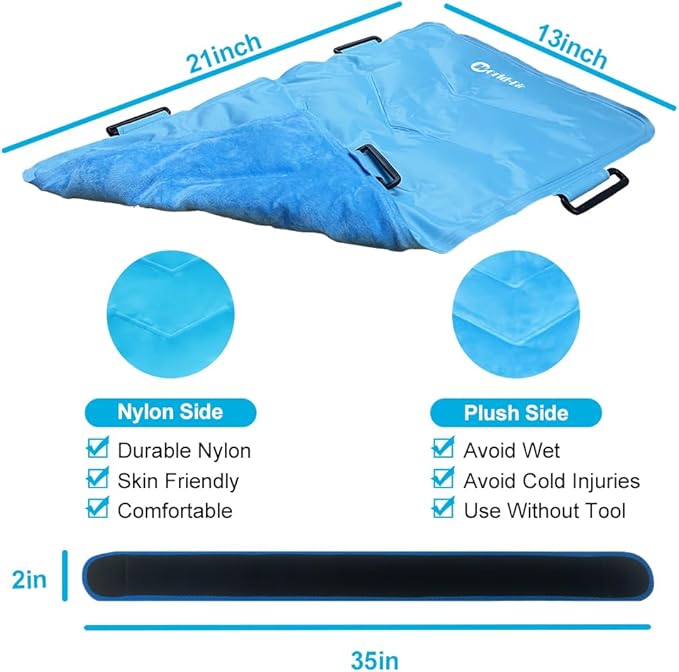 Full Back Ice Pack for Injuries Reusable Large Gel Ice Wrap for Back Pain Relief, Flexible Cold Therapy Compress for Swelling, Bruises, Sprains, Surgery, XXL, 21"x13"