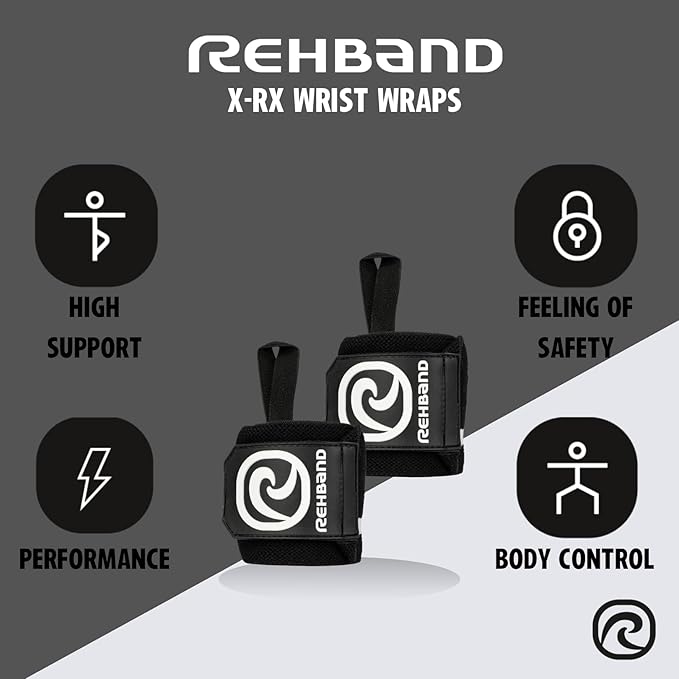 Rehband Wrist Wrap 1 Pair, Wrist Wraps Weightlifting, Training 18 inch, Wrist Wrap, Comfortable & Stabilizing Wrist Supports for Gym