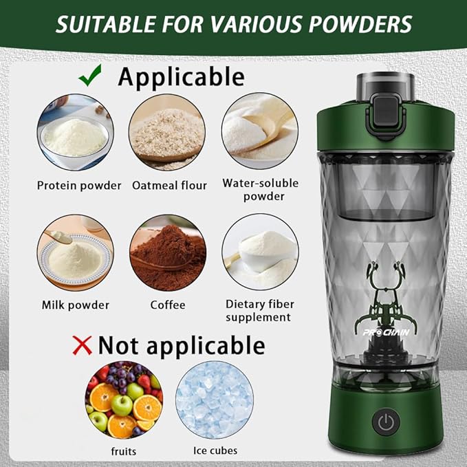 Electric Protein Shaker Bottle, USB Rechargeable Mixing Cup, Water Drink Mixer Portable Bottles for Gym Sport, BPA-Free Tritan, 22oz