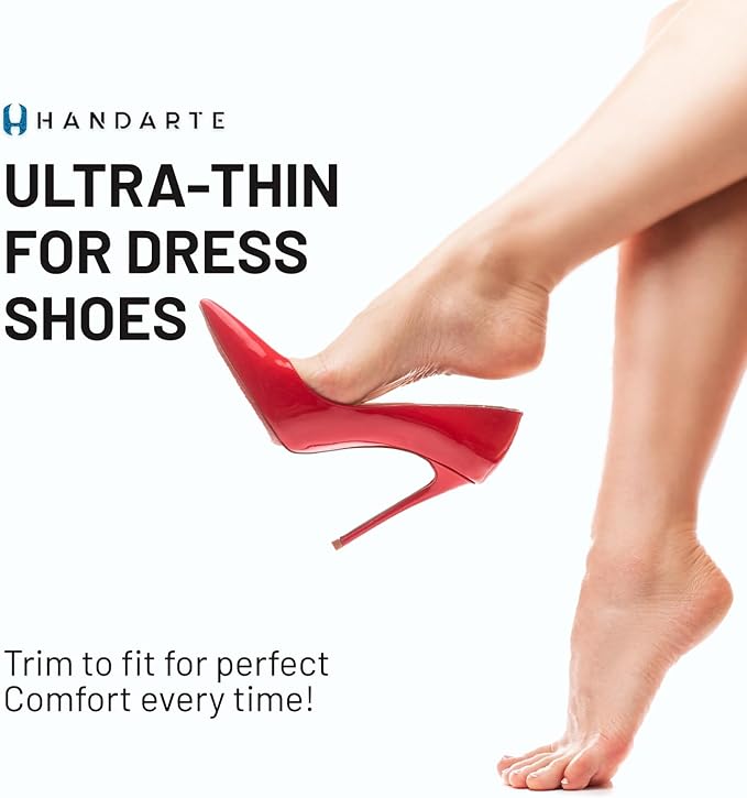 HANDARTE Leather Anti Odor Insoles | Cuttable Odor Eaters Insoles Women | Shoe Deodorizer Thin Insert - Odor Eliminator for Shoes - 100% Natural Goatskin & Anti Sweat - Suitable for No-Socks (Small)