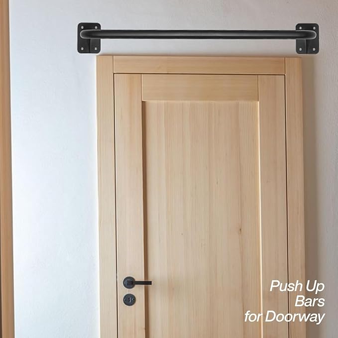 Wall Mounted Doorway Pull Up Bar, Heavy Duty Strength Training Pull-Up Bars for Doorframe, Support Beam or Joist Mount Thick Metal Sturdy Construction Support 500 lbs