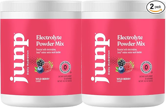 JUNP Electrolytes Powder No Sugar No Carbs – Wild Berry Fruit Flavor Drink Mix - Potassium & Salt Electrolyte Hydration Powder Zero Calorie Sugar Free Electrolyte Powder, Keto Friendly, 180 Servings