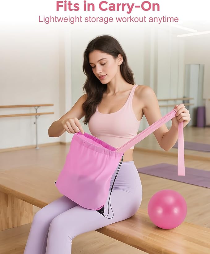 Pilates Essentials Kit for Women, 14-Inch Magic Circle Home Pilates Equipment with Pilates Ring and Ball Set, 5 Resistance Bands & Accessories for Home Workouts Beginners Essentials Starter Set